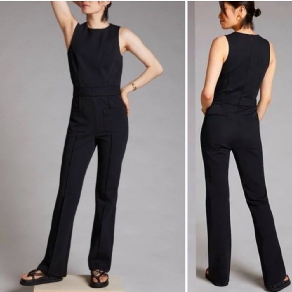Anthropologie Maeve Ponte Wide-Leg Jumpsuit Small
